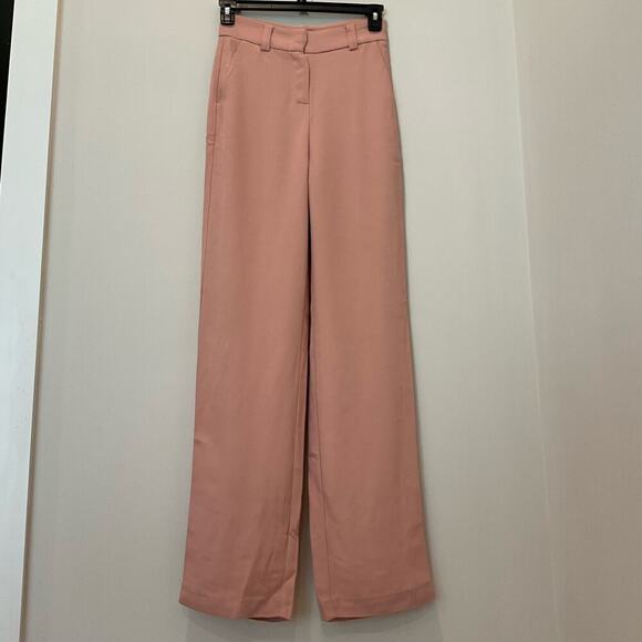 Revolve LITA by Ciara High Waist Wide Leg Trousers Pink Lotus Nwt - Picture 2 of 7